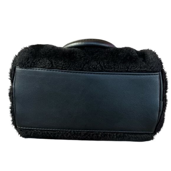 Juicy Couture Black Let’s Get Cozy Fluffy Satchel/ Crossbody In Liquorice - Picture 7 of 7